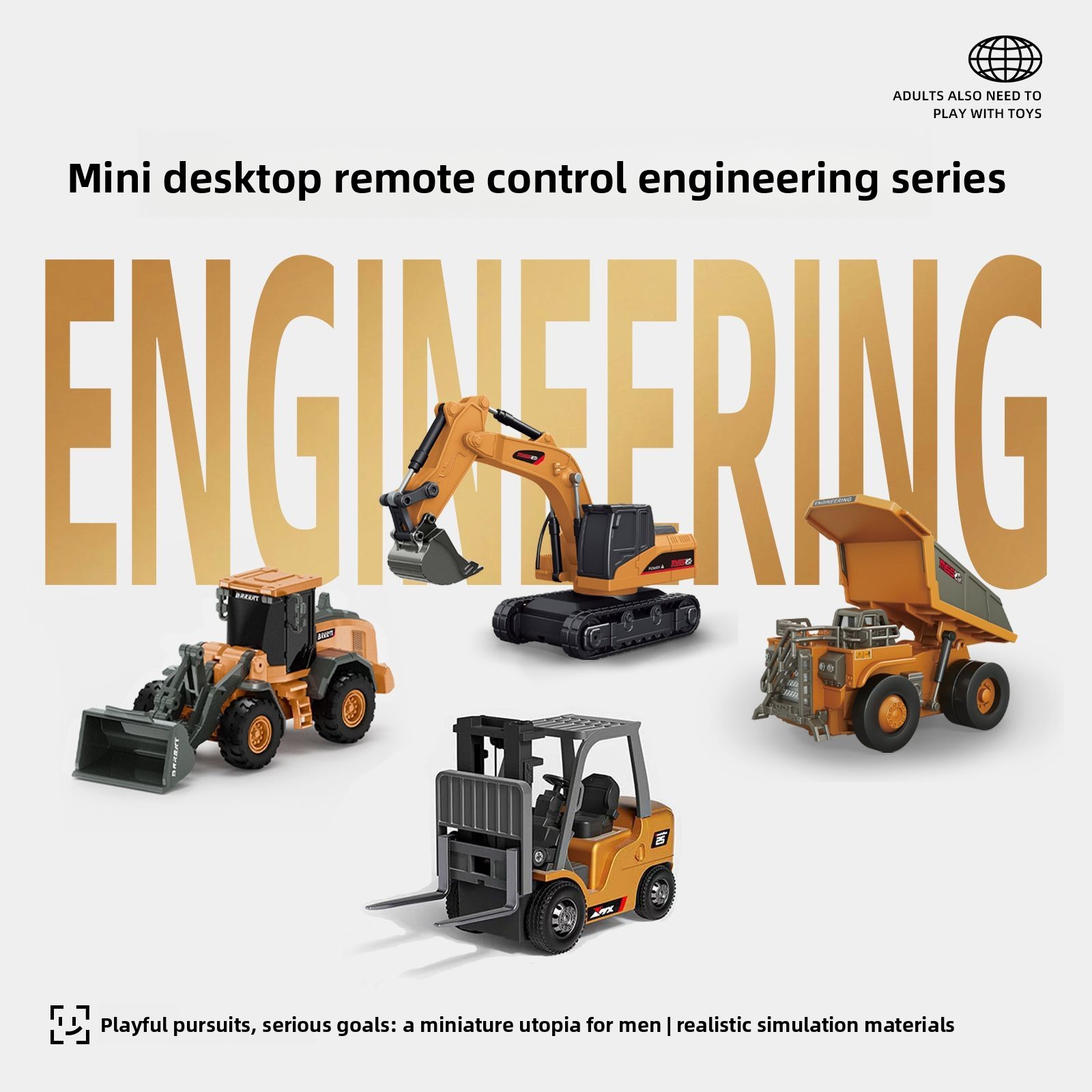 Heavy Equipment Excavator - مجموعة سيارات هندسية معدنية تعمل بالتحكم