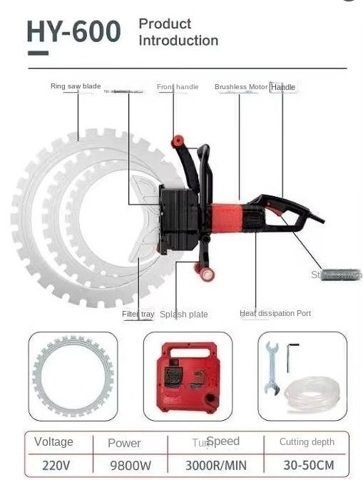 منشار دائري عالي التردد خالٍ م - مراجعة Electric Concrete Cutter وسعره