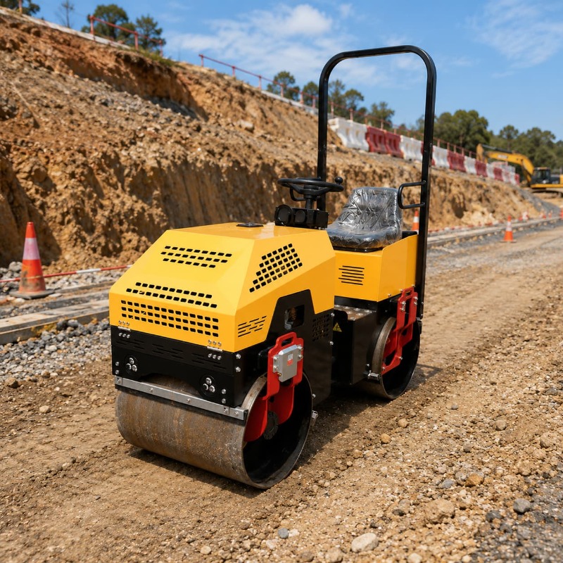مدحلة طرق اهتزازية مزدوجة الأس - مراجعة Heavy Equipment Construction وسعره